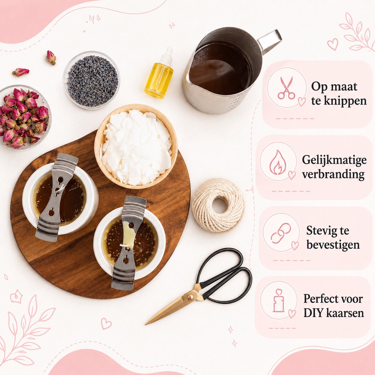 ZoeZo Design - 61M Kaarslont Set - Kaarslonten - Wick - Perfect voor beginners - Zelf kaarsen maken - Hobby en creatief - Candle making kit - Starterspakket - Kaarsenlont - DIY - Cadeau — afbeelding 5