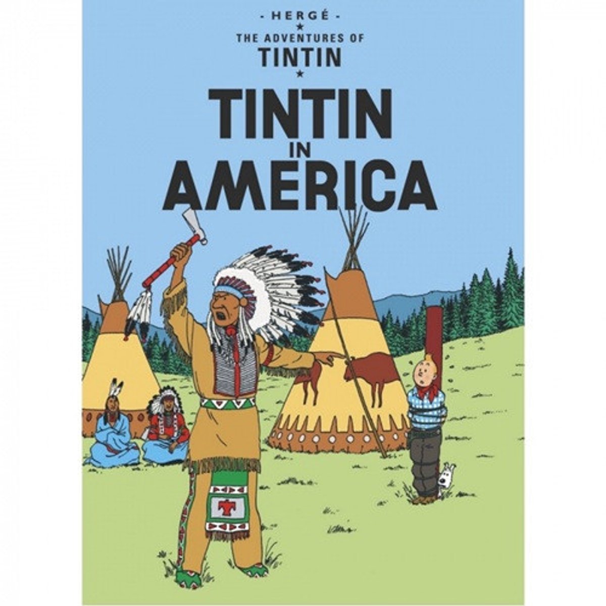 Kuifje coverkaart / ansichtkaart - Tintin en Amerique - 10x15cm