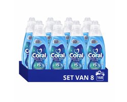 Coral Quickwash Vloeibaar Wasmiddel - Morning Dew - voor korte wasprogramma's - Voordeelverpakking - 8 x 21 Wasbeurten