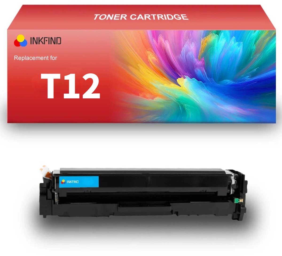 INKFIND T12 Cyaan tonercartridge compatibel met CanonT12 T12 Cyaan geschikt voor Canon i-SENSYS X C1330/1333 - 1-pack Cyaan