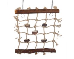 Dailygoody - Kooi Vogel Speelgoed - Hennep Touw Ladder - Natuurlijk Klimmateriaal - Geschikt voor Papegaaien - 3 Niveaus - Veilig en Duurzaam