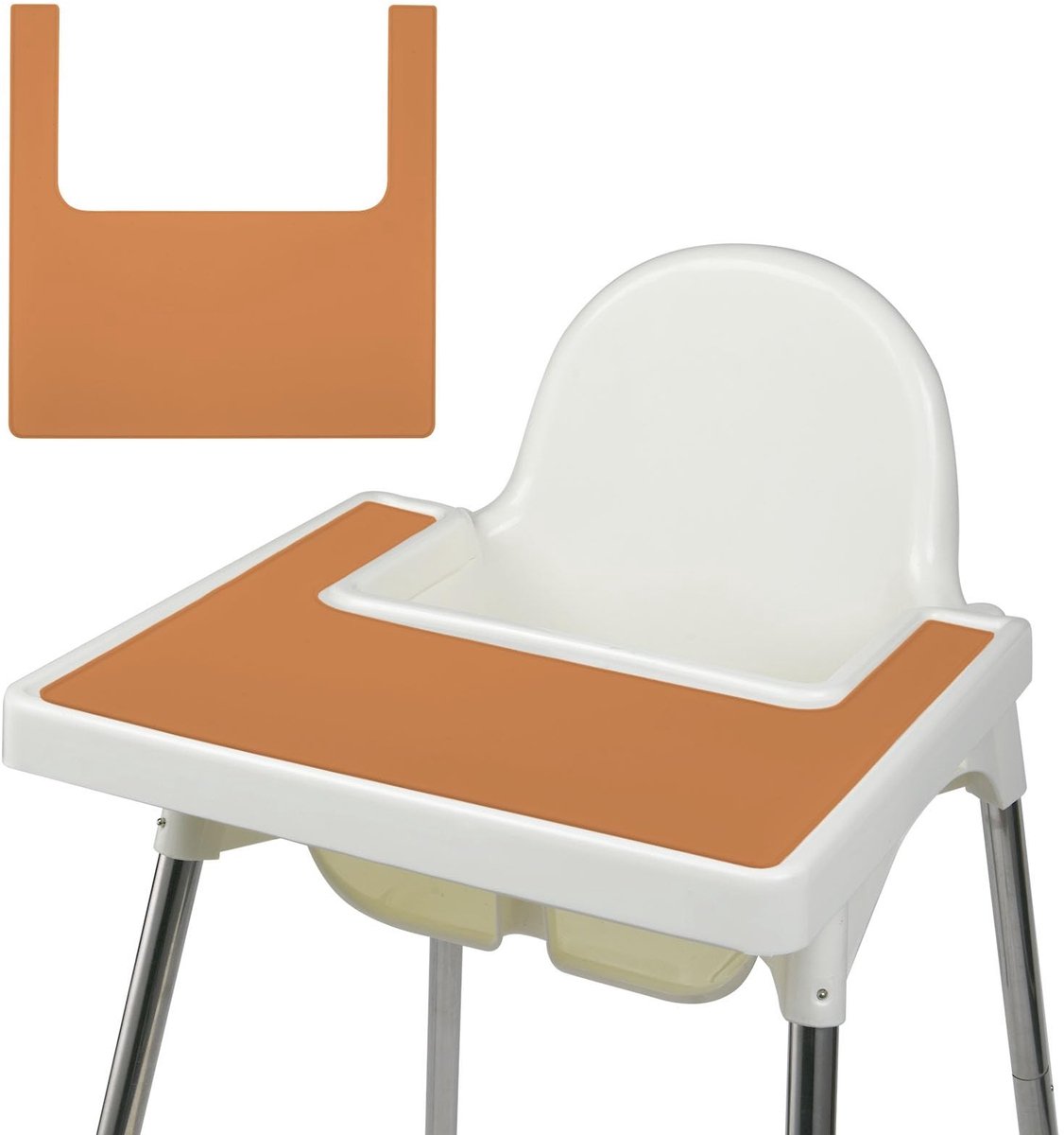 Siliconen Placemats voor Kinderen - Duurzame Tafelmat voor Kinderstoel - BPA-vrij - Oranje .