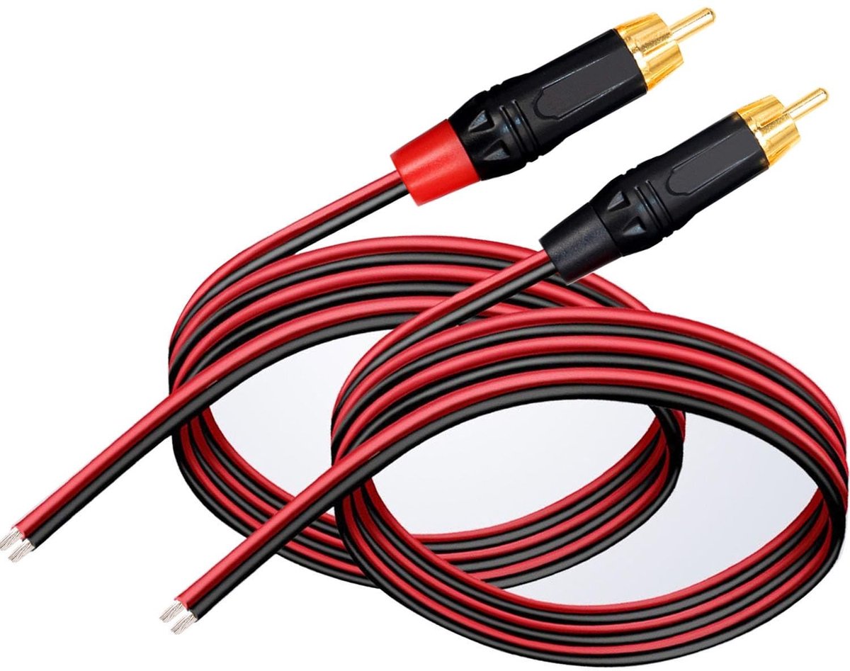 Dailygoody - 2PCS RCA Plug 14AWG Speaker Kabel - 0.3M - Hoogwaardige Audioverbinding