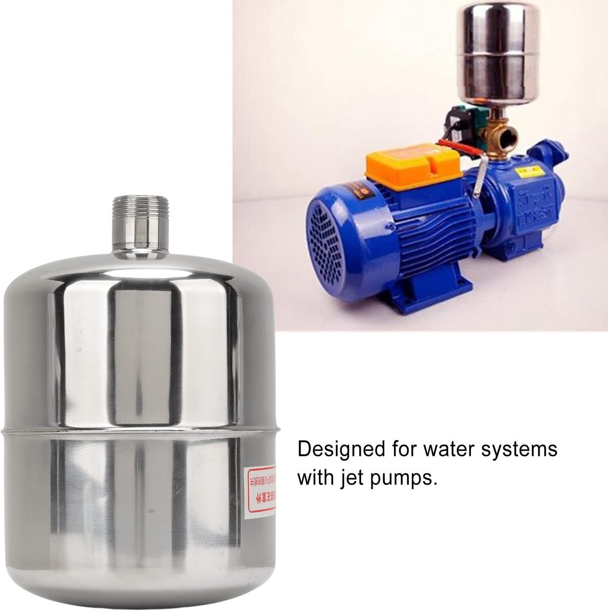 Dailygoody - RVS Drukvat voor Waterpomp - 2 Liter - Stabiele Waterdruk en Duurzaam Design - Efficiënte Waterafvoer - Perfect voor Tuin en Huis - Gesch thumbnail 3