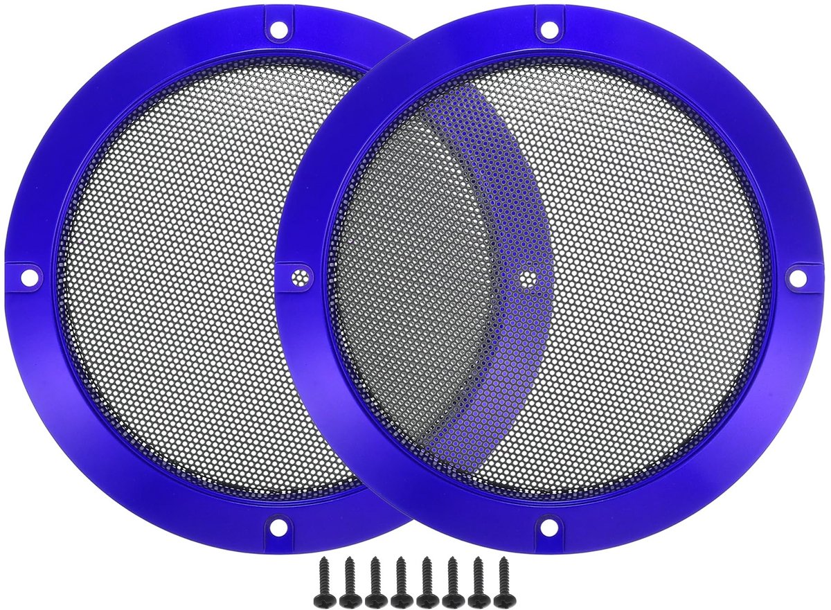 Dailygoody - 5 Inch Auto Speakerroosters - Duurzaam en Corrosiebestendig - Blauw - Bescherming voor Subwoofer - Geschikt voor DIY en Marine - 2 Stuks