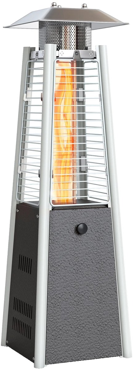 Turold Kachel - Verwarming - Terrasverwarmers - Buitenkachel - Op Gas 3000W Pyramide Model Temperatuursysteem en drukontsteking