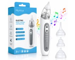Montzys® Neusreiniger Baby - Neuszuiger Elektrisch - Snoetenpoetsers & Snotzuiger - Inclusief Muziek Functie & 3 Opzetstukjes