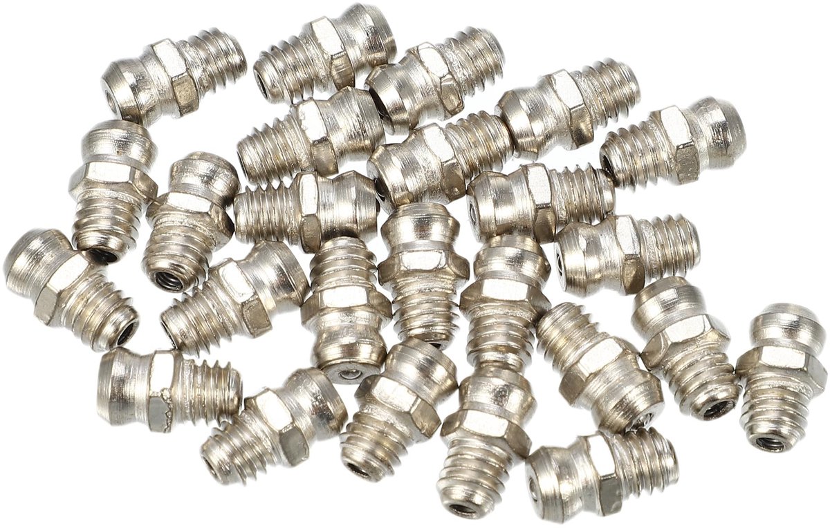 Dailygoody - Smeernippel M6 - Vernikkeling - Lange levensduur - Rechte smeernippel - Mechanische componenten - Vetpersen - Zilverkleurig