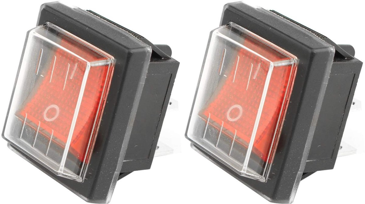 Dailygoody - Industriële stofzuiger schakelaar - Motor schakelaar - Waterdichte behuizing - Rode indicator - Schakelaar 16A 250VAC - Universeel gebrui