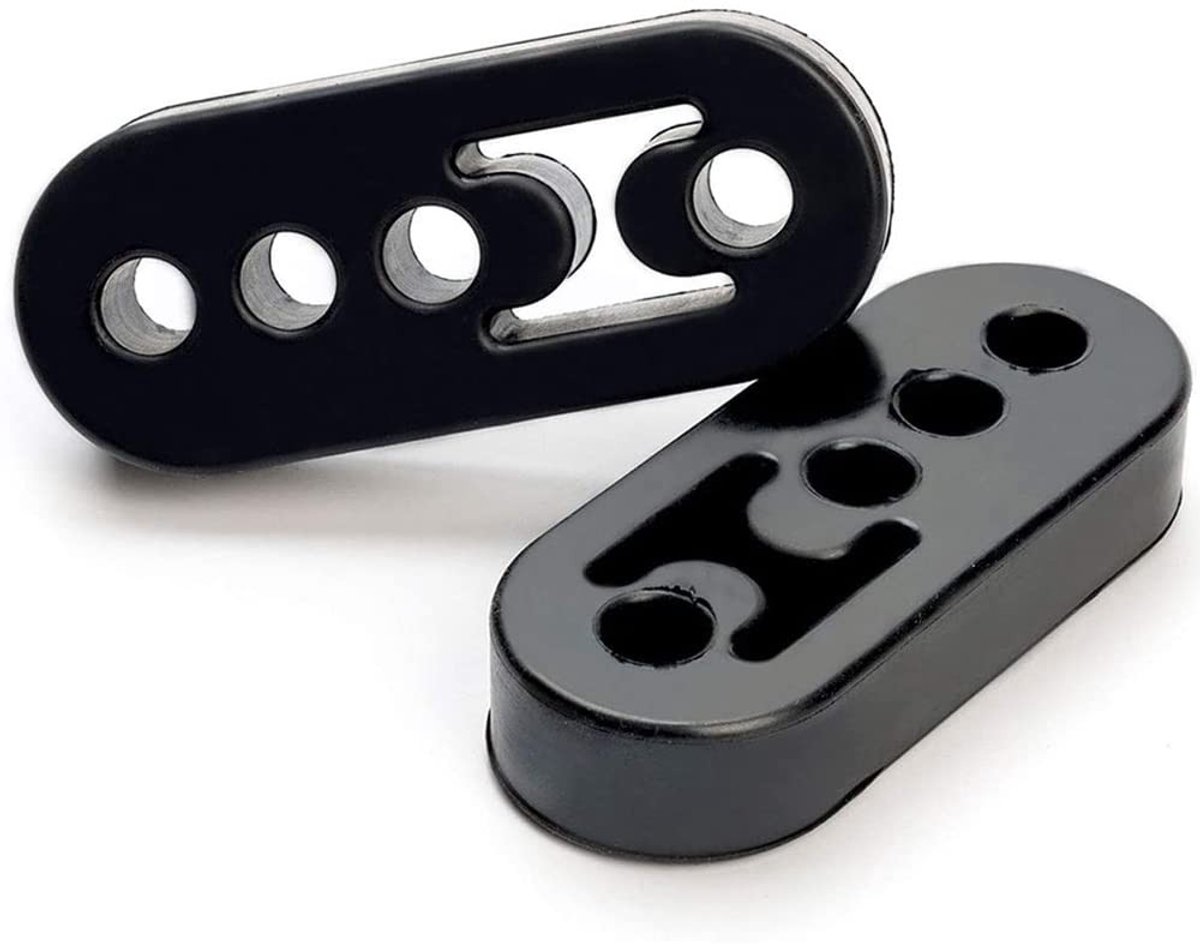 Dailygoody - Universele Uitlaat Hanger - Rubber - 4 Gaten - 12mm - Hoogwaardige kwaliteit - Geschikt voor verschillende voertuigen - Kleur: zwart