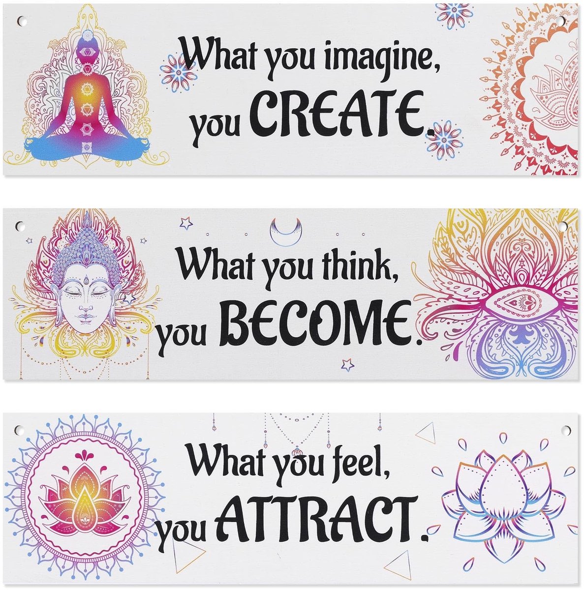 Dailygoody - Meditatie Wanddecoratie - Boeddha Chakra Decor - Multicolor - Spirituele Wandkunst - Geschikt voor Slaapkamer en Kantoor