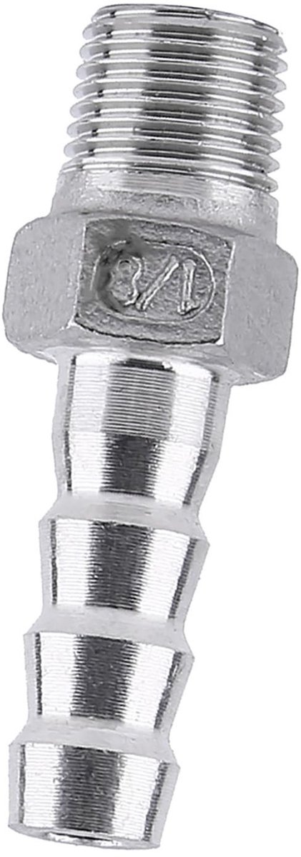 Dailygoody - Slangverbinder Adapter - RVS - Duurzaam en Roestvrij Staal - 1/8 inch - Slangconnector - Geschikt voor Slangen - Compact formaat