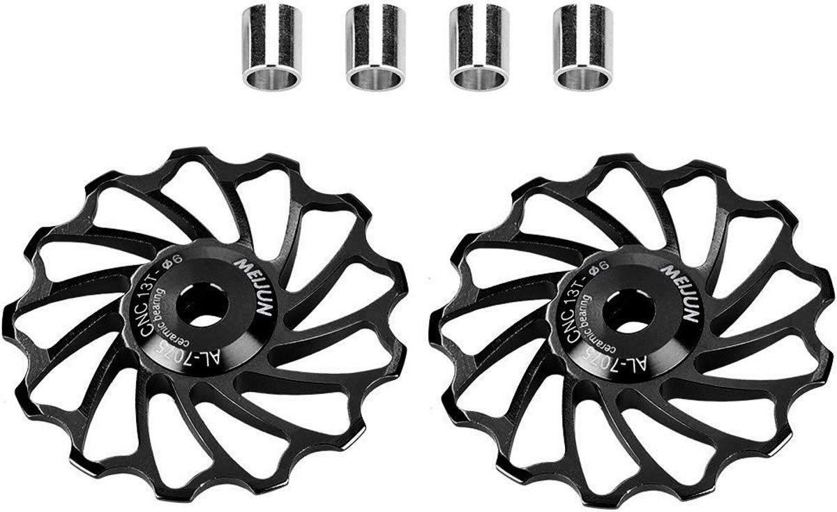 Dailygoody - Achterderailleurpoelie - Keramische lager - Duurzaam en lichtgewicht - 1 paar - Jockey wiel katrol - Voor racefiets - Met installatiegat
