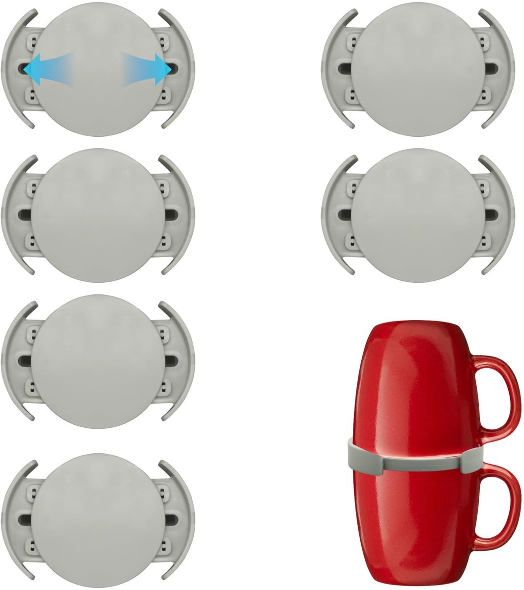 Dailygoody - Koffiekop Stackers - Set van 6 Verstelbare Ruimtebesparende Organiser - Handig voor Keuken - Efficiënte Opbergoplossing - Stijlvol en Fun