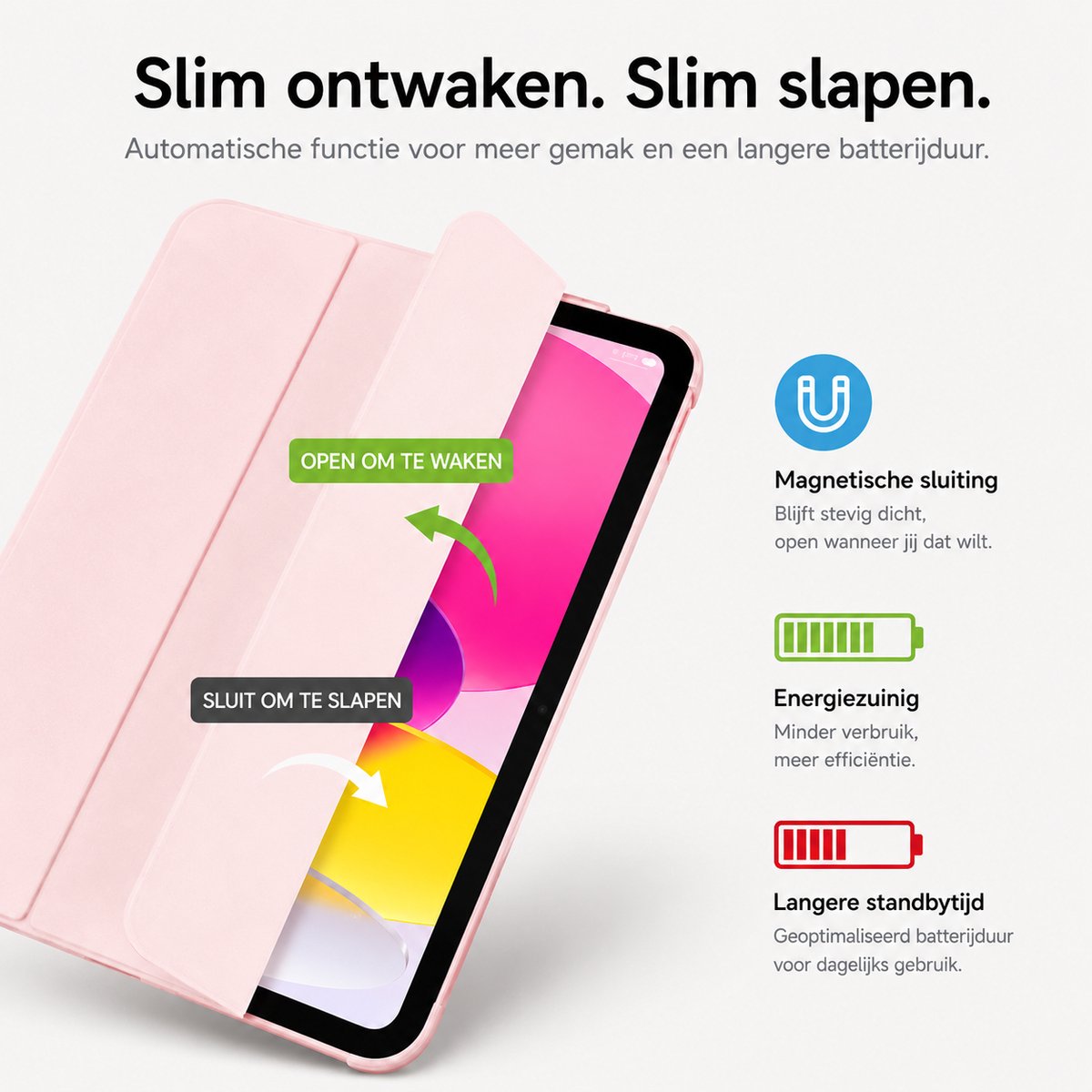 Sounix Tablet Hoes Geschikt voor Apple iPad 11 (2025) A16/iPad 10.9 Inch 10e generatie (2022) - Hoesje - Roze – foto 4