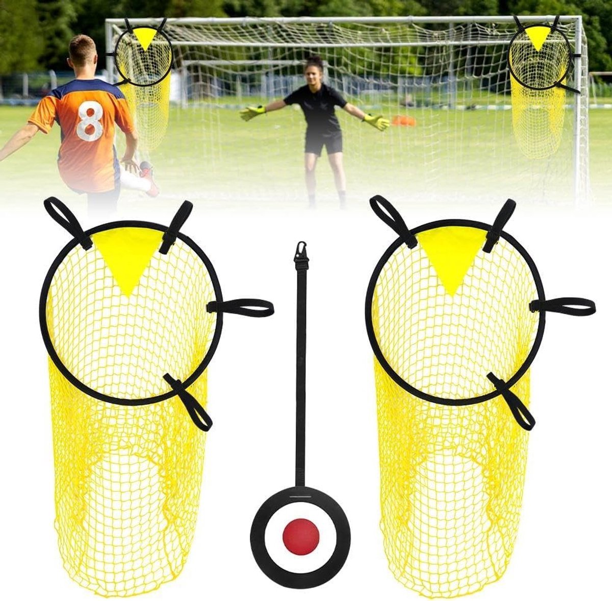 2 Stuks Voetbaldoel, 45×59 cm Doelnet voor Nauwkeurige Voetbaltraining, Voetbal Accessoires en Sportuitrusting