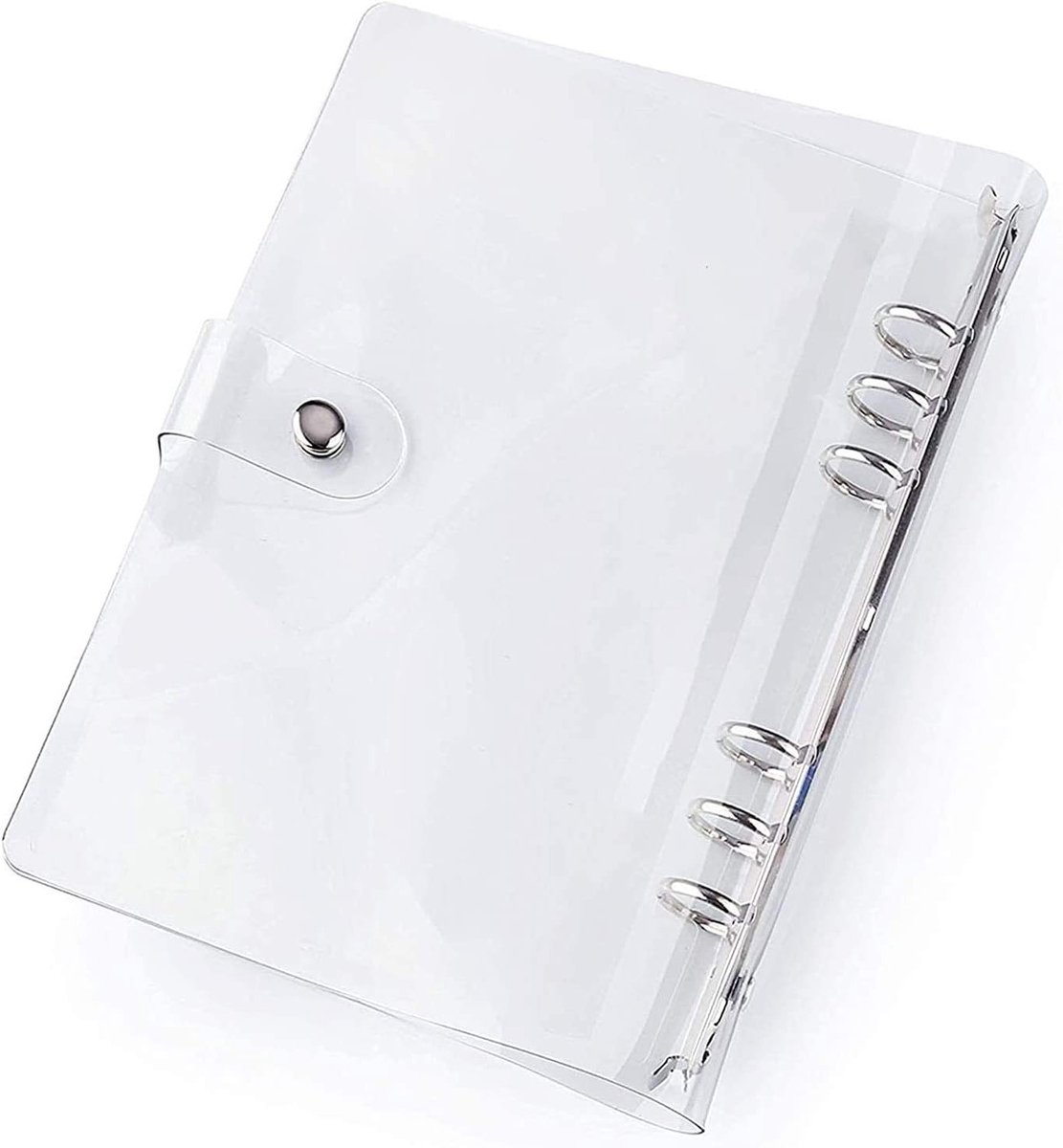 Standaard 6 Gaten Duidelijke Binderhoezen, PVC Notitieboek Ronde Ring Binder Beschermhoes voor DIY Reisfoto Album en Persoonlijke Organizers Scrapbooking (A7 150x125mm)