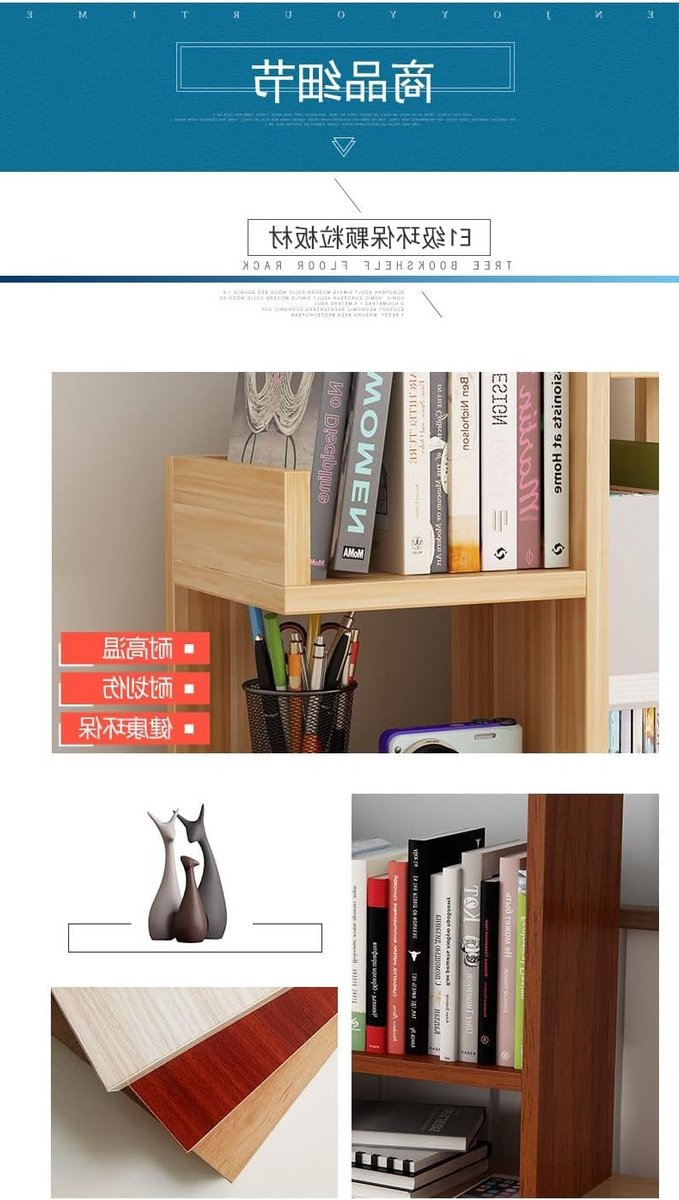 Kleine Boekenkast voor Bureau, Cosmetica Rek, Houten Bloemstandaard voor Planten, Ideaal v