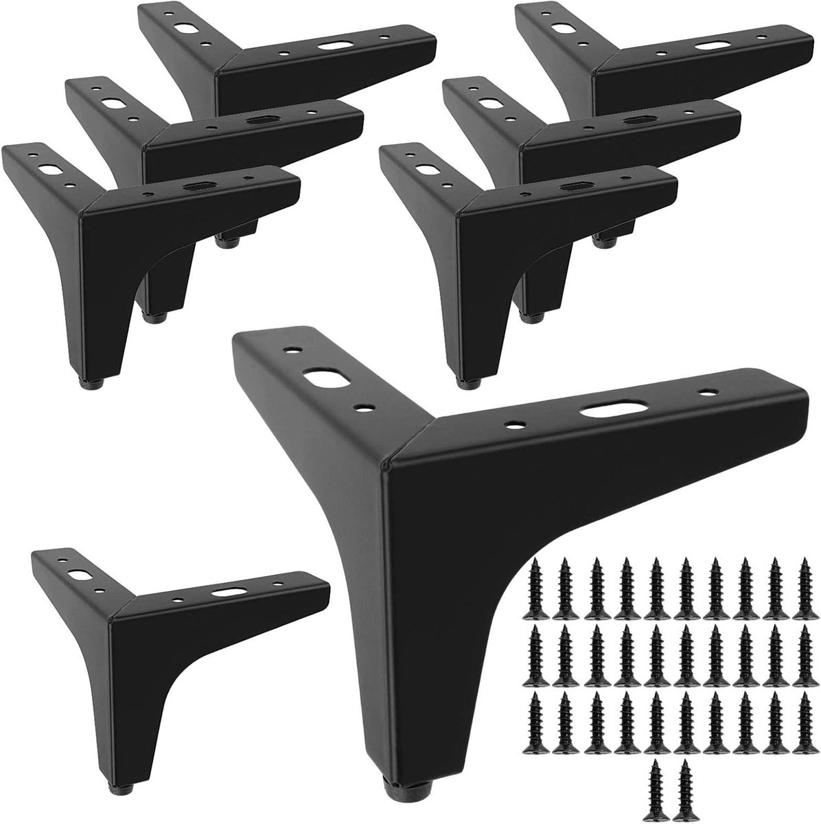 Moderne Zwarte Driehoekige Meubelpoten 10cm - 8 Stuks voor Sofa, TV-kasten en Tafels, DIY 