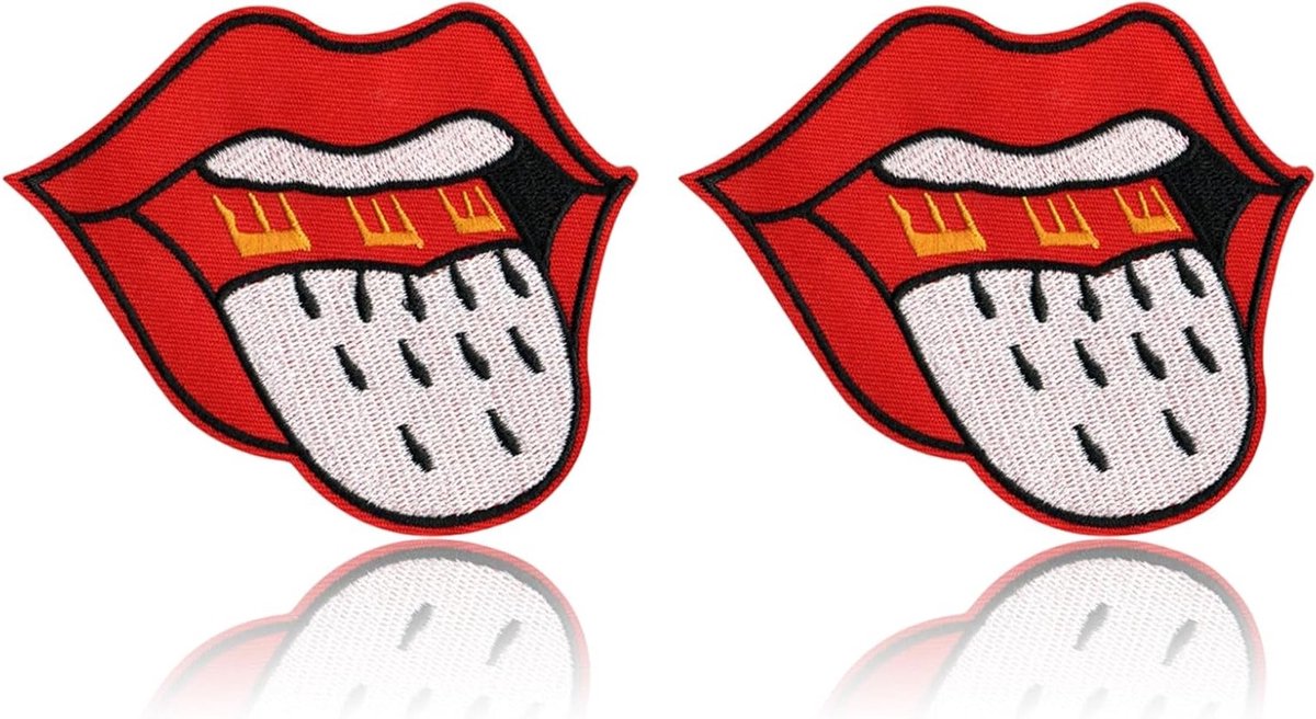 Set van 2 Strijkplaten voor Carnaval, Rood en Wit, Ideaal voor Kostuums en Kleding, Strijkpatches voor Broeken en Accessoires