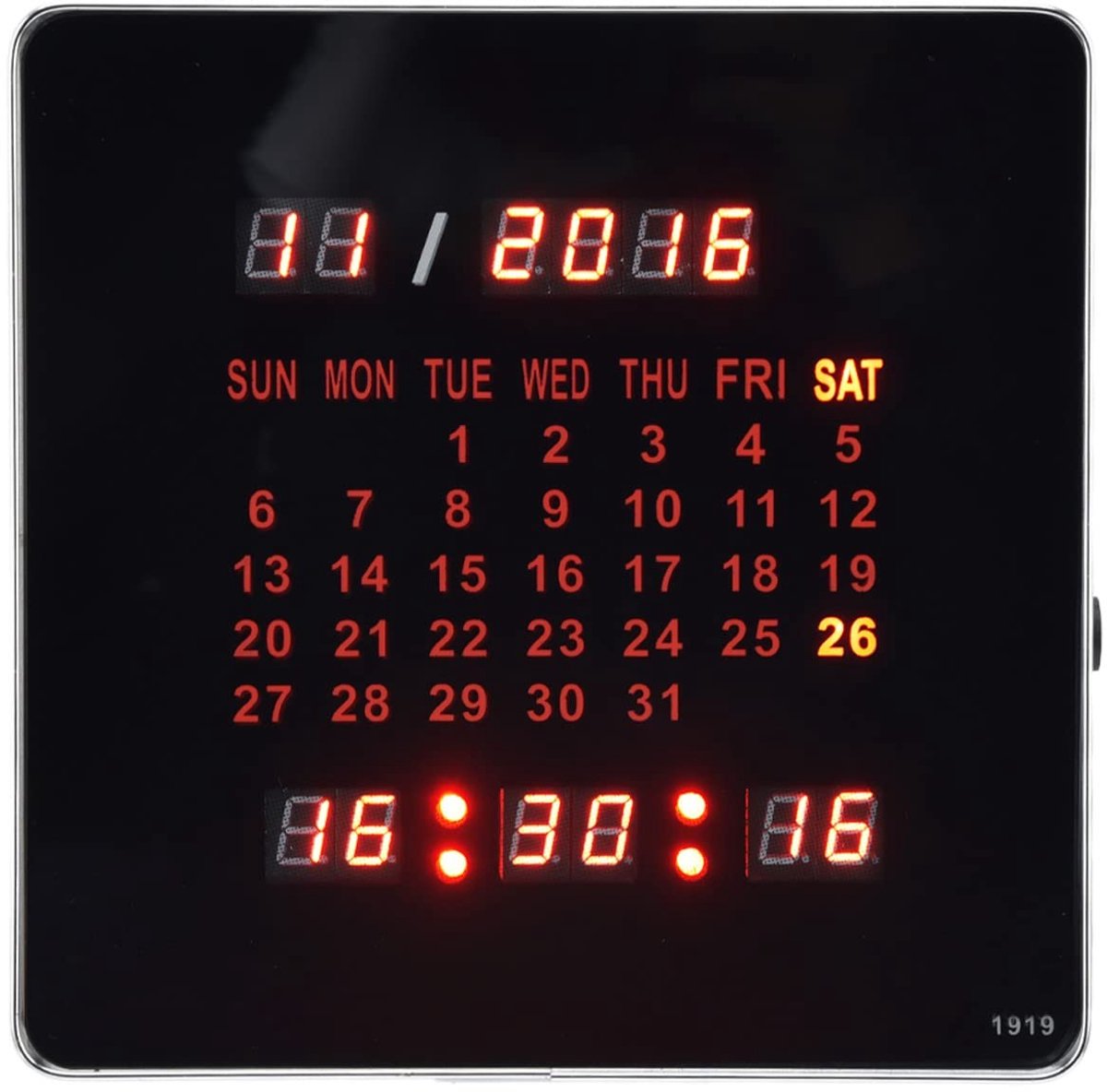 Digitale wandklok, 7,87 inch digitale klok met eeuwigdurende kalender