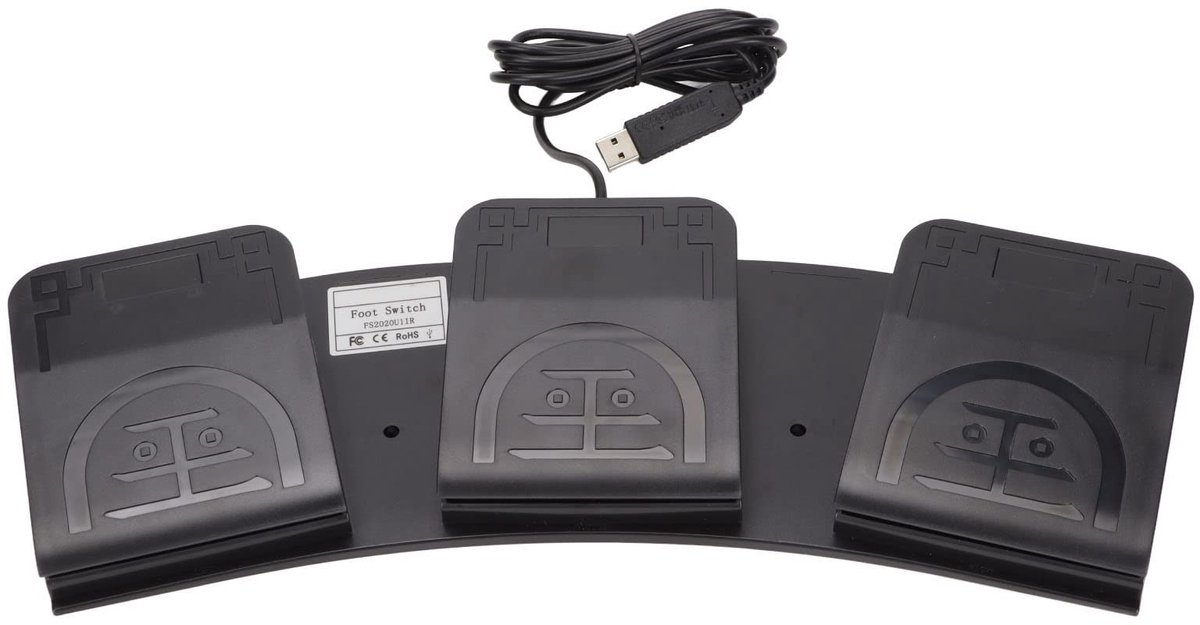 Dailygoody - USB Triple Footswitch Pedal - Drie Knoppen Voetpedaal voor PC en Gaming