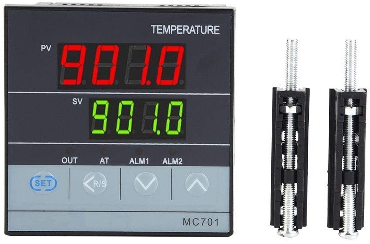 Dailygoody - Digitale Temperatuur Controller - PT100 Sensor - Universele Ingang - Zwart - Thermostaat - Robuust en Waterdicht - Voor Precisie Tem