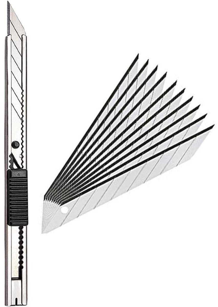 Dailygoody - Snijmes - Rvs Snijmes voor Grafisch Werk - 30 Graden Snijhoek - Geschikt voor Precisiewerk - Lichtgewicht en Ergonomisch