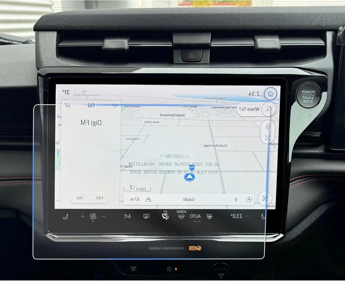 Compatibele Navigatie Beschermfolie voor Ford Puma 2024 2025 - 12 Inch SYNC 4 GPS Schermbeschermer, Krasbestendig, Set van 2, Auto Accessoires en Navi Foil