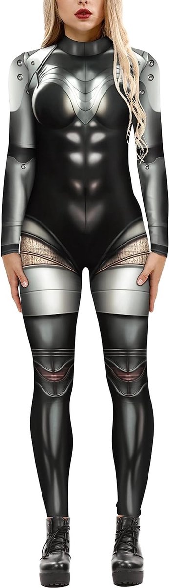Halloween Kostuum Dames Skelet Cosplay Catsuit Overalls voor Carnaval - Maat S M L XL