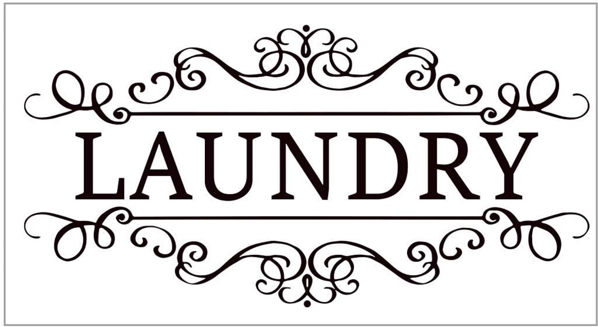 Dailygoody - Decoratieve Laundry Wandsticker - Zelfklevend PVC - Badkamer en Wasruimte - 15x30 cm - Makkelijk aan te brengen - Modern Design - Voor ee...
