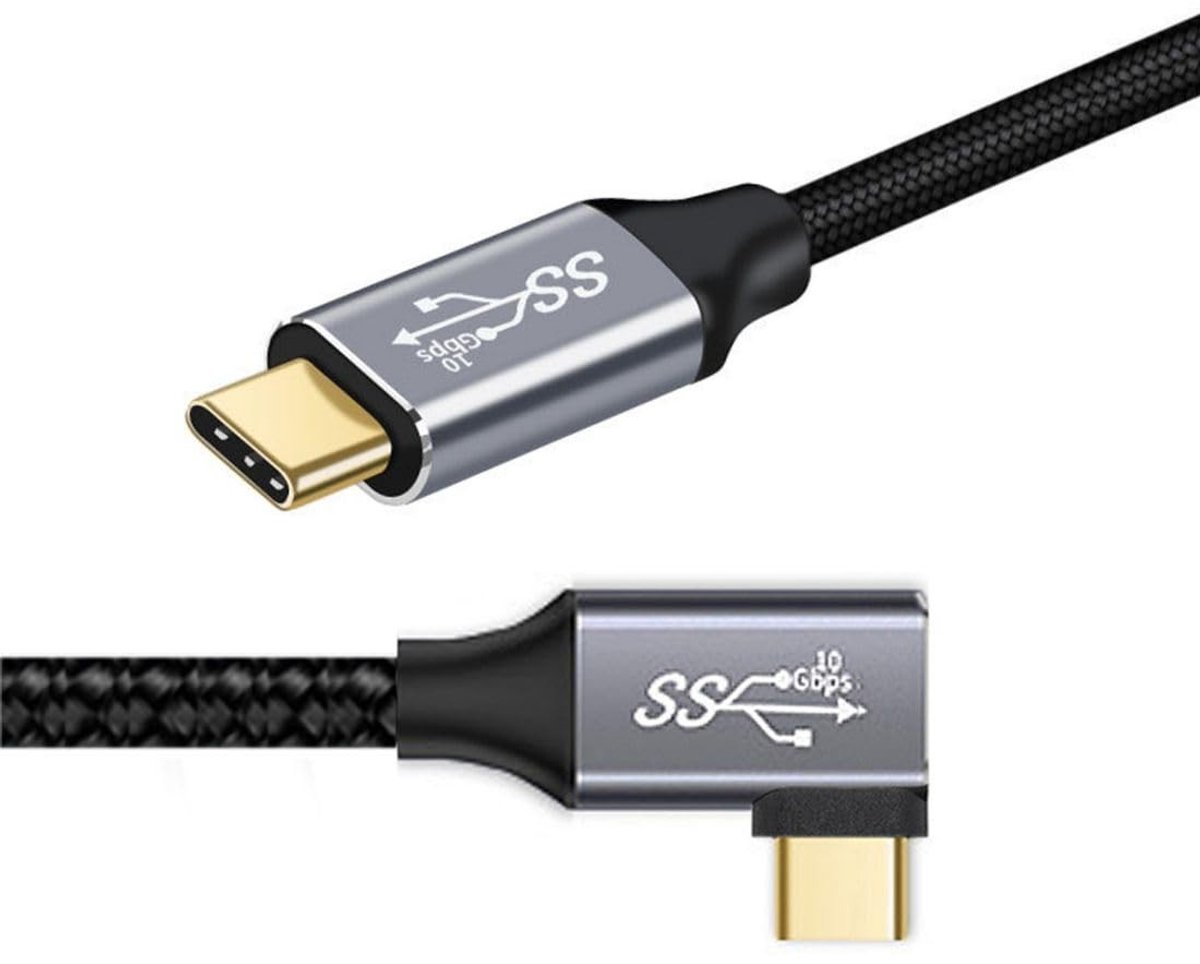 USB C Kabel Hoek 10Gbps 100W Data Snelladen Type C 90 Graden Kort