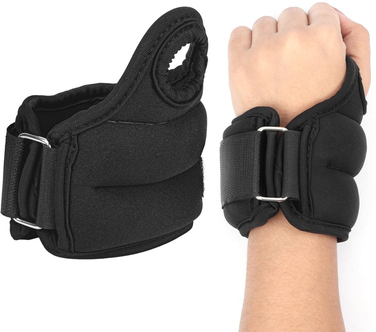 Dailygoody - Polsgewichten - Krachttraining - Versterk je training - Zwart - Fitness gewichten - Geschikt voor dames en heren - 0,5 kg