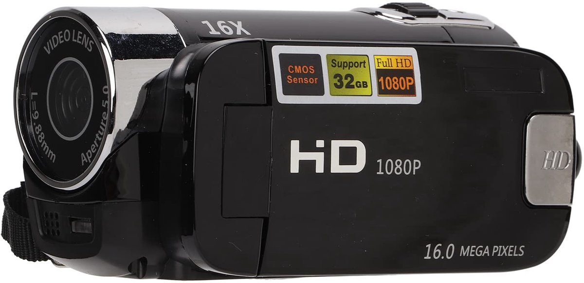 Dailygoody - Videocamera - Full HD 1080P - 270 Graden Draaibaar Scherm - Zwart - Vlogcamera - 4K Video-opname - Geschikt voor Creatieve Vloggers