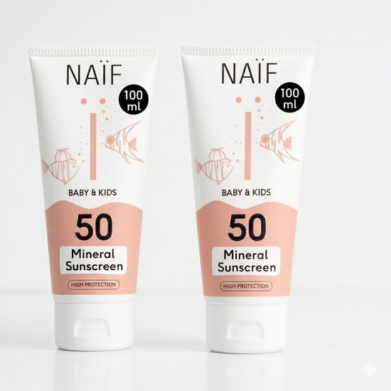 Naïf - Zonnebrandcrème - Voordeelset - Baby & Kids - Zonbescherming - SPF50 - Waterbestendig - 2x100ml