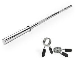 VirtuFit Halterstang - Barbell Stang - Veerclipsluiting - 120 cm - 30 mm