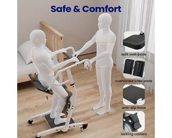 Tillift – Transferhulp – Patiëntenlift – Passieve Tillift – Personenlift – Verstelbare Hoogte – Inklapbaar Frame – Veilig Gewatteerd Tuig – 180 kg Draagvermogen