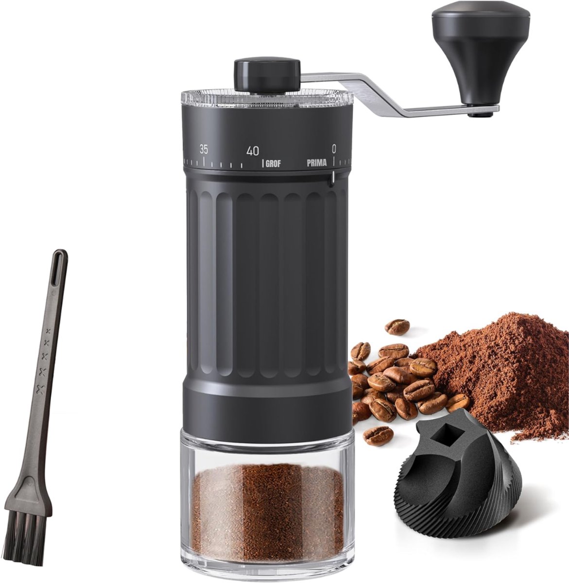 Aura® Coffee Grinder - Coffee Molen - Koffie Grinder - 40 Standen - Zwart - ‎17cm x 6cm x 17cm
