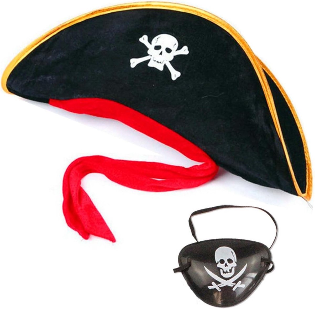 Piratenhoed en Ooglap Set voor Halloween - Kostuumaccessoires voor Themapartijen en Rollenspellen