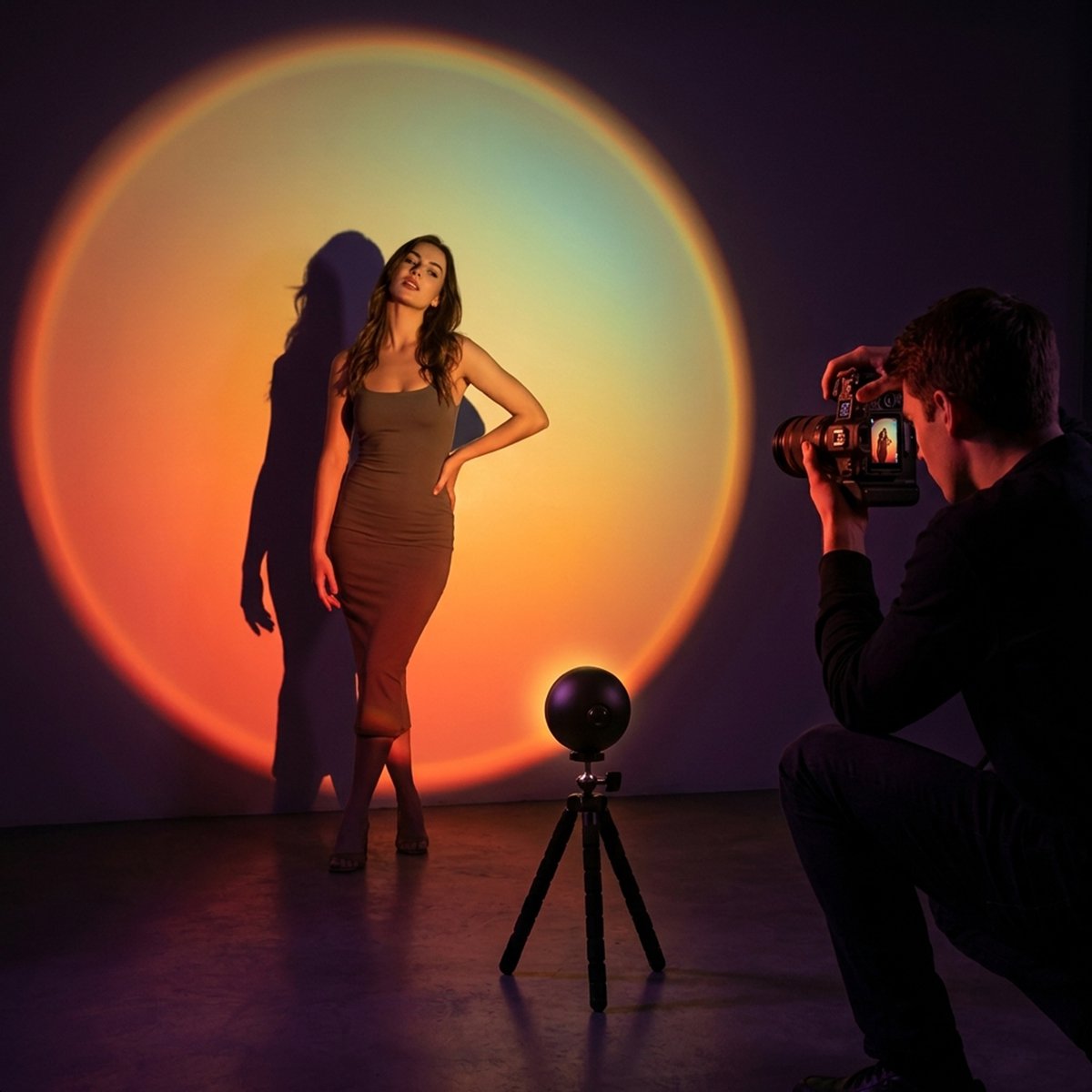 Sunset Lamp - incl afstandbediening - Tiktok Projectielamp - Sfeer Projector - Verlichting - 16 kleuren - Luft – foto 8