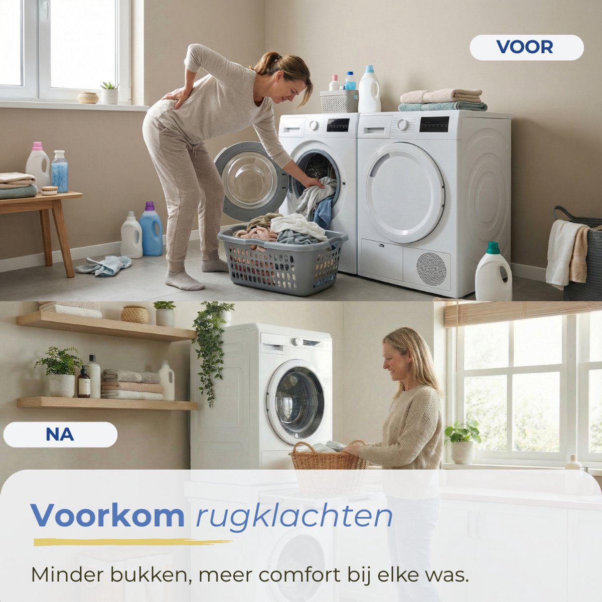 Morelia® Tussenstuk Wasmachine Droger - Stapelkit Wasmachine Droger - Universeel - Wit — afbeelding 3