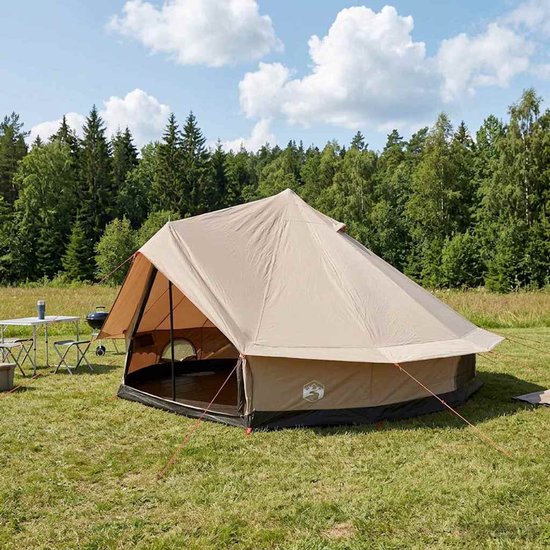 vidaXL - Familietent - Crèmekleurig - 10-persoons - Polykatoen van Vidaxl — afbeelding 4