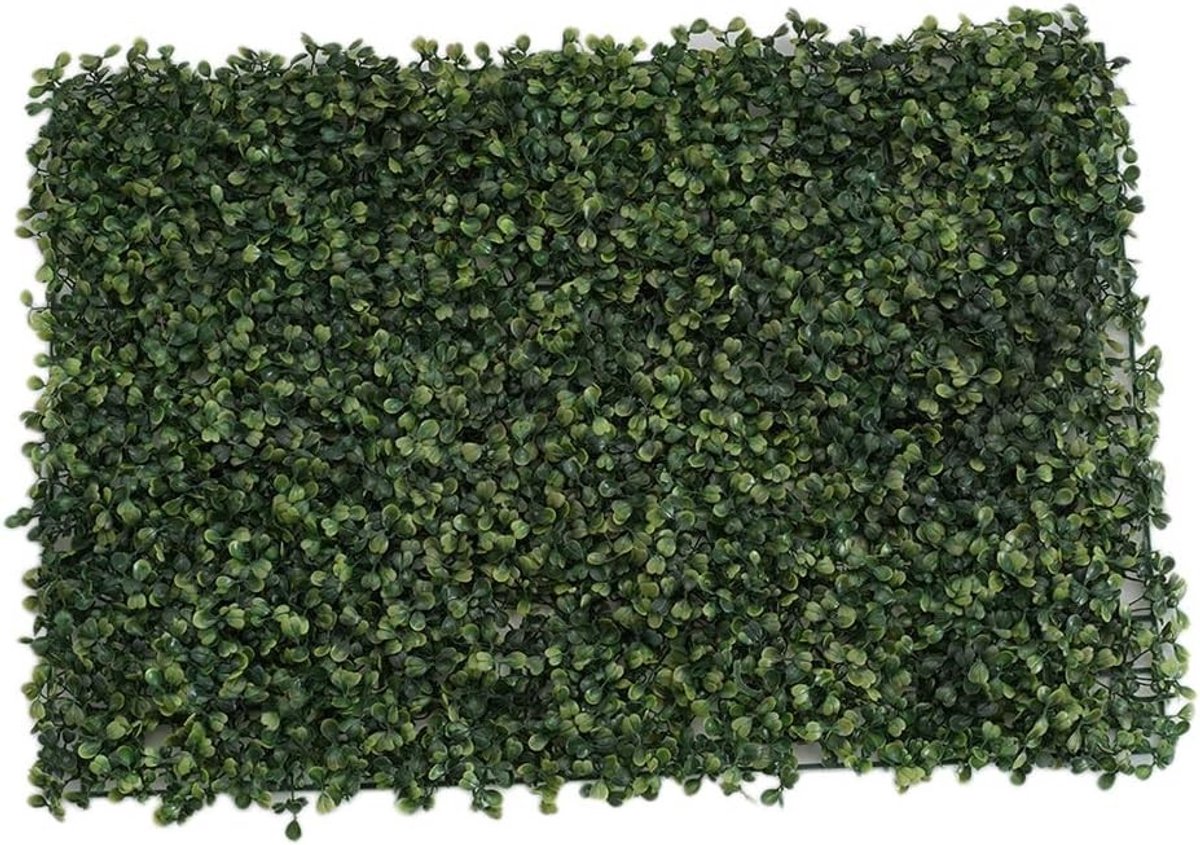 Dailygoody - Kunststof Groen Plantenpaneel - Makkelijk te Installeren - 60 x 40 cm - Decoratieve Schutting - Ideaal voor Tuin en Feesten - Boxwoo