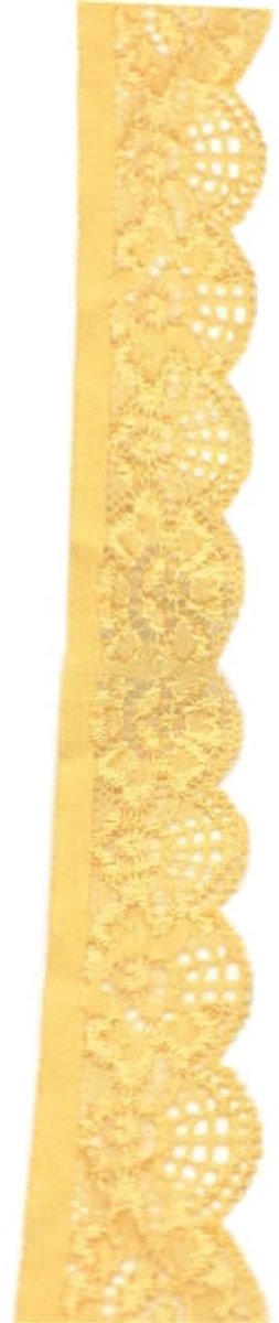 Dailygoody - Vintage Geel Elastisch Kant 2.5 cm - 3 Yards Voor DIY en Bruiloft