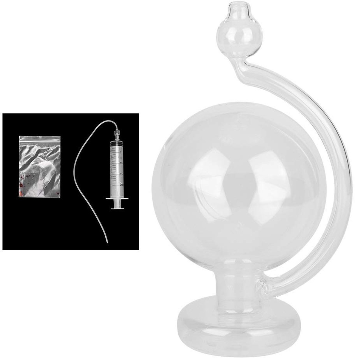 Allecto - Storm Glass Forecaster - Weersvoorspeller - Glazen weerfles - Blauw - Decoratieve barometer - Innovatieve thuisdecoratie - Handmatig