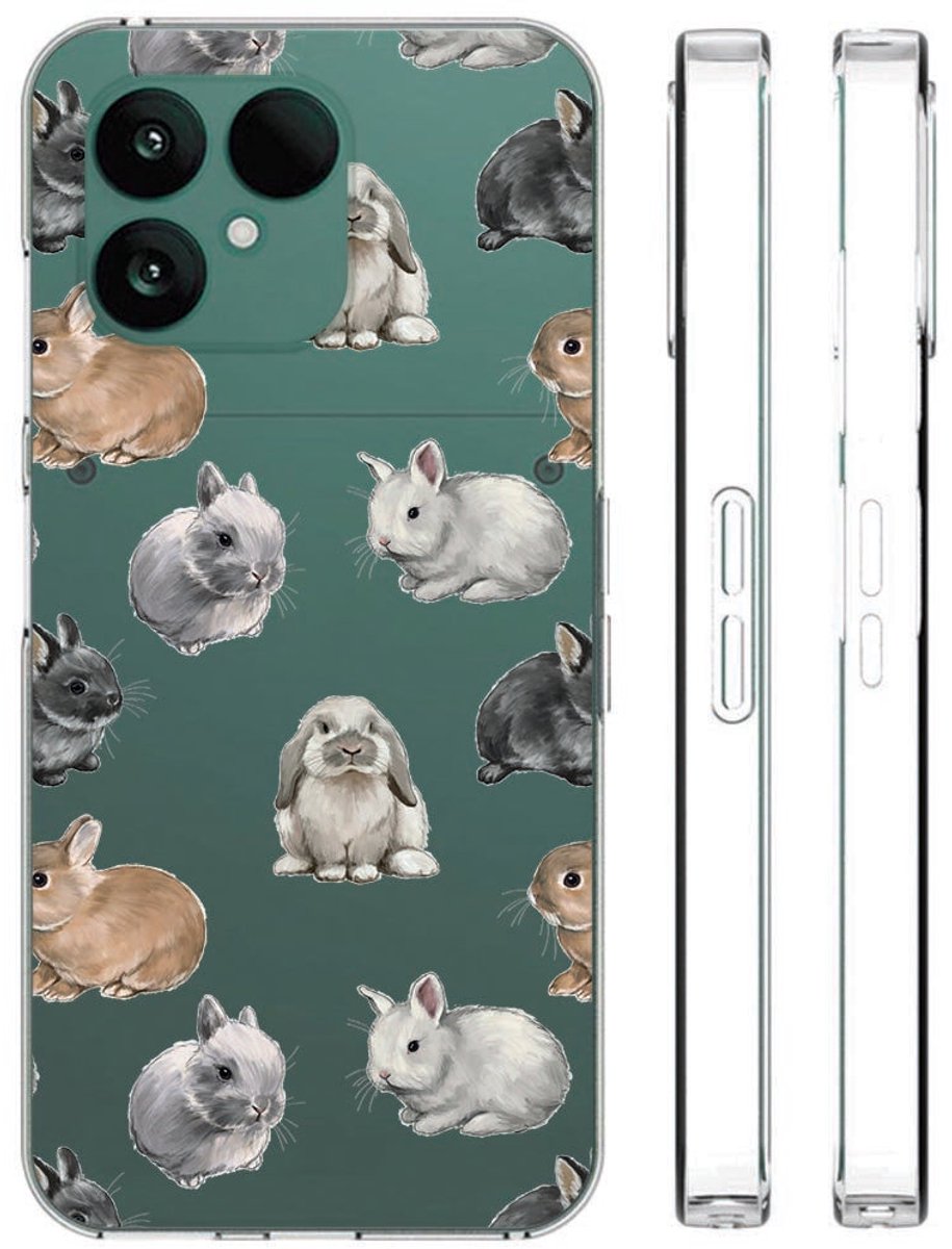 Hoesje Fairphone 6 Konijntjes – TPU Back Cover