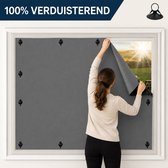 Qelus 2 Stuks Verduisteringsgordijn met Zuignappen - 100% Verduisterend & Op Maat te Knippen - 140x167cmcm - Draagbaar Zonnescherm voor Slaapkamer, Reizen - Incl. Opbergtas - Zwart