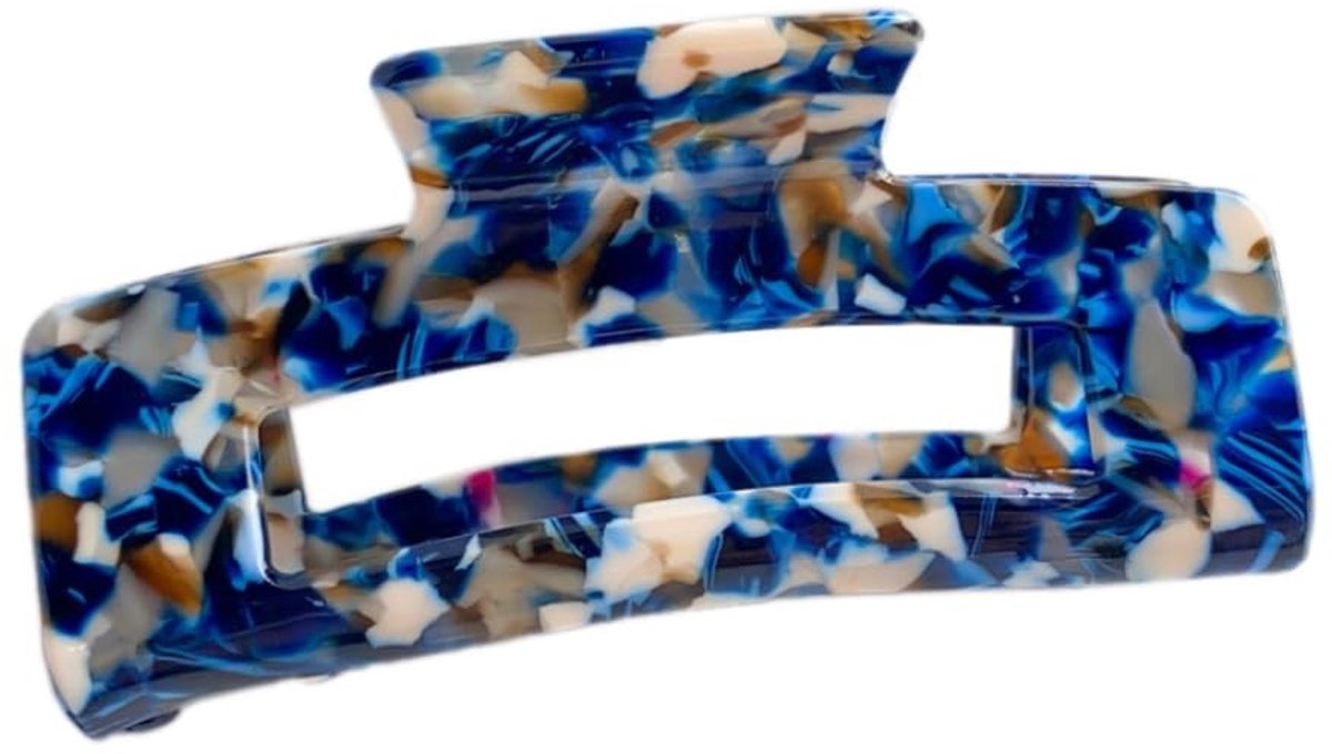 Dailygoody - grote haarclip - haaraccessoires - antislip - blauw B - geschikt voor dik haar - trendy en stijlvol