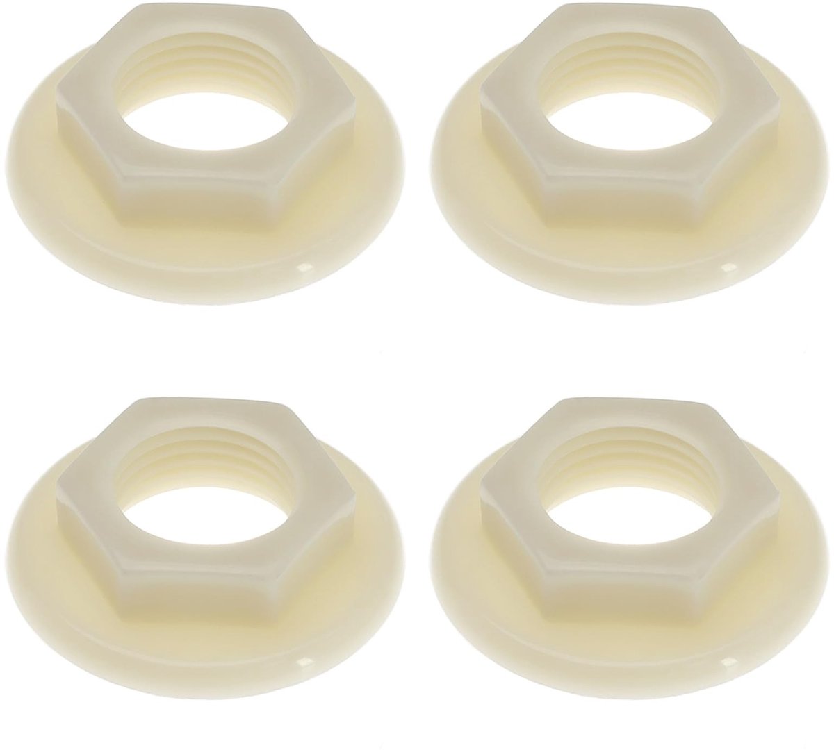 Dailygoody - Achtermoeren - Wastafelkranen Accessoires - Kunststof - Wit - 4 Stuks - Geschikt voor Thuisgereedschap - 1,27 cm