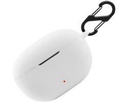 Dailygoody - Siliconen hoesje - Beschermhoes - Stootvast - Wit - Sleutelhanger - Geschikt voor Beats Studio Buds Plus - Premium kwaliteit